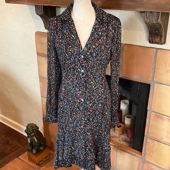 Diane von Fürstenberg multi colored confetti, Catherine silk dress, 4! - Picture 1 of 13